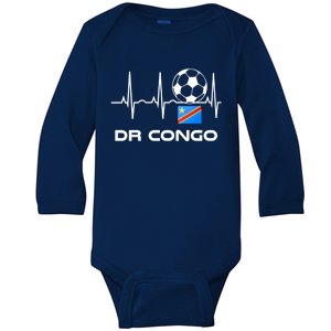 Drc Soccer Jersey Great Gift Democratic Republic Of The Congo Meaningful Gift Baby Long Sleeve Bodysuit