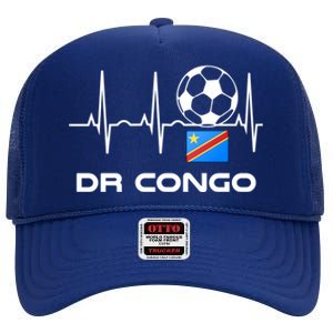 Drc Soccer Jersey Great Gift Democratic Republic Of The Congo Meaningful Gift High Crown Mesh Back Trucker Hat