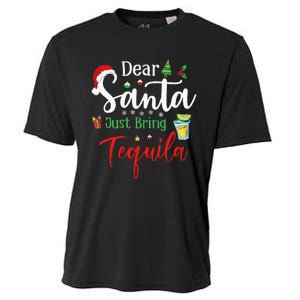 Dear Santa Just Bring Tequila Funny Drinking Christmas Cooling Performance Crew T-Shirt