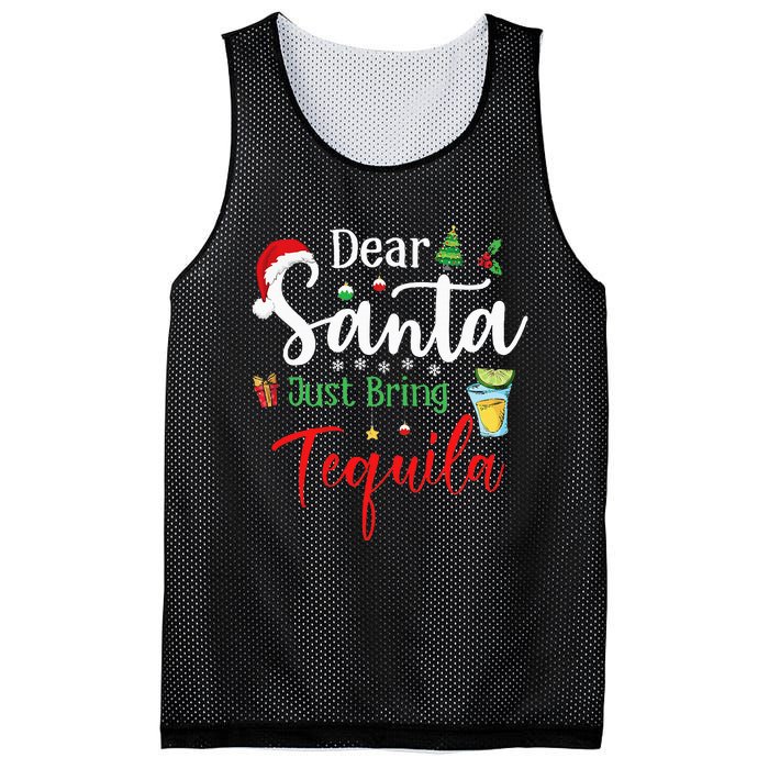 Dear Santa Just Bring Tequila Funny Drinking Christmas Mesh Reversible Basketball Jersey Tank