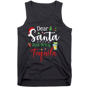 Dear Santa Just Bring Tequila Funny Drinking Christmas Tank Top