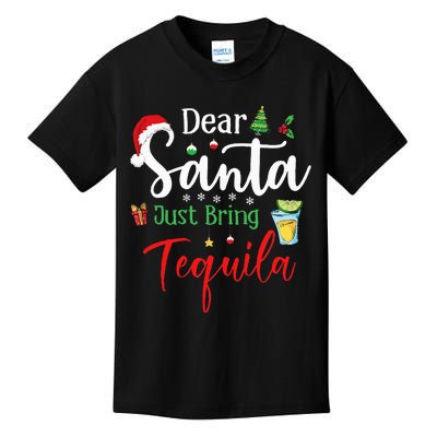 Dear Santa Just Bring Tequila Funny Drinking Christmas Kids T-Shirt