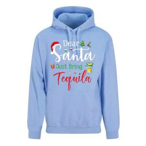 Dear Santa Just Bring Tequila Funny Drinking Christmas Unisex Surf Hoodie