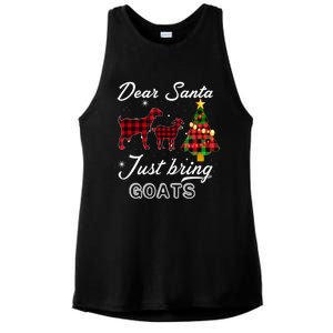 Dear Santa Just Bring Goats Christmas Gift Ladies PosiCharge Tri-Blend Wicking Tank