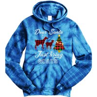 Dear Santa Just Bring Goats Christmas Gift Tie Dye Hoodie