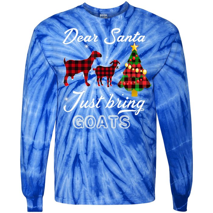 Dear Santa Just Bring Goats Christmas Gift Tie-Dye Long Sleeve Shirt