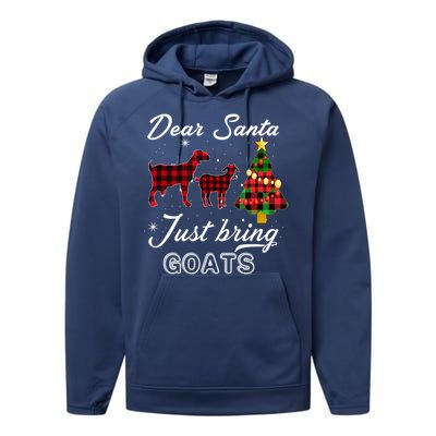 Dear Santa Just Bring Goats Christmas Gift Performance Fleece Hoodie