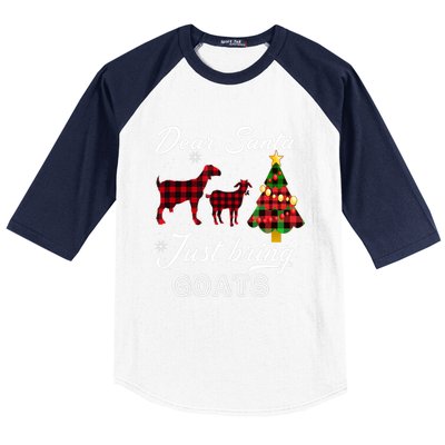 Dear Santa Just Bring Goats Christmas Gift Baseball Sleeve Shirt