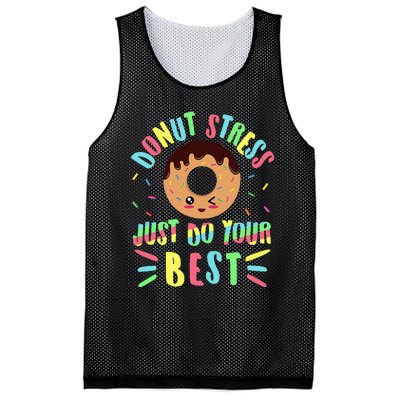 Donut Stress Just Do Your Best Testing Teacher Mesh Reversible Basketball Jersey Tank