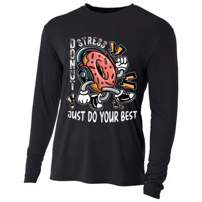 Donut Stress Just Do Your Best Awesome Teachers Testing Day Cooling Performance Long Sleeve Crew