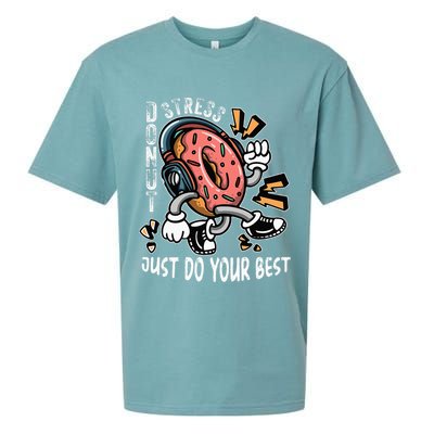 Donut Stress Just Do Your Best Awesome Teachers Testing Day Sueded Cloud Jersey T-Shirt