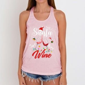 Dear Santa Just Bring Wine To Celebrate Cute Christmas Great Gift Women's Knotted Racerback Tank