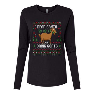 Dear Santa Just Bring Goats Christmas Ugly Xmas Sweater Gift Womens Cotton Relaxed Long Sleeve T-Shirt