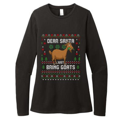 Dear Santa Just Bring Goats Christmas Ugly Xmas Sweater Gift Womens CVC Long Sleeve Shirt