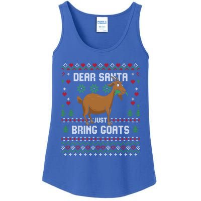 Dear Santa Just Bring Goats Christmas Ugly Xmas Sweater Gift Ladies Essential Tank