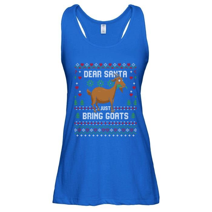 Dear Santa Just Bring Goats Christmas Ugly Xmas Sweater Gift Ladies Essential Flowy Tank