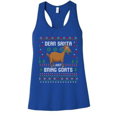 Dear Santa Just Bring Goats Christmas Ugly Xmas Sweater Gift Women's Racerback Tank