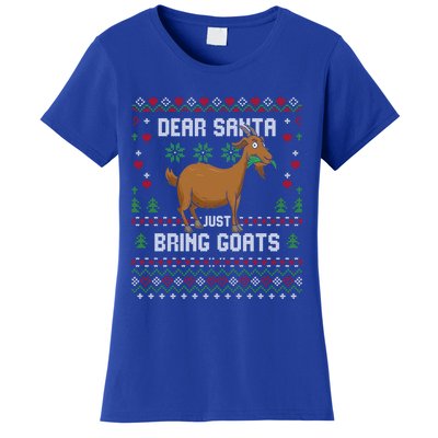 Dear Santa Just Bring Goats Christmas Ugly Xmas Sweater Gift Women's T-Shirt