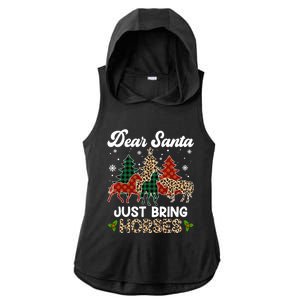 Dear Santa Just Bring Horses Santa Leopard Christmas Cool Gift Ladies PosiCharge Tri-Blend Wicking Draft Hoodie Tank