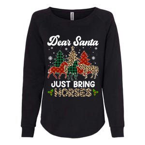 Dear Santa Just Bring Horses Santa Leopard Christmas Cool Gift Womens California Wash Sweatshirt