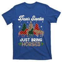 Dear Santa Just Bring Horses Santa Leopard Christmas Cool Gift T-Shirt