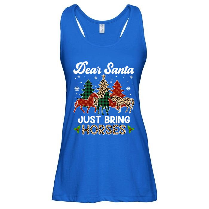 Dear Santa Just Bring Horses Santa Leopard Christmas Cool Gift Ladies Essential Flowy Tank