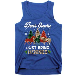 Dear Santa Just Bring Horses Santa Leopard Christmas Cool Gift Tank Top