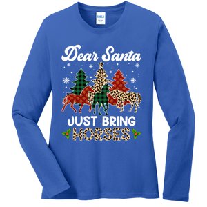 Dear Santa Just Bring Horses Santa Leopard Christmas Cool Gift Ladies Long Sleeve Shirt