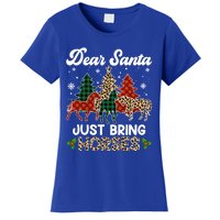 Dear Santa Just Bring Horses Santa Leopard Christmas Cool Gift Women's T-Shirt