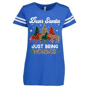 Dear Santa Just Bring Horses Santa Leopard Christmas Cool Gift Enza Ladies Jersey Football T-Shirt