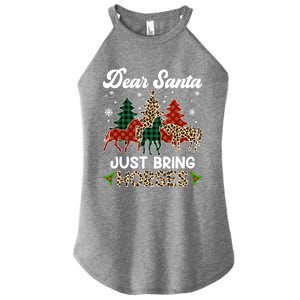 Dear Santa Just Bring Horses Santa Leopard Christmas Cool Gift Women's Perfect Tri Rocker Tank