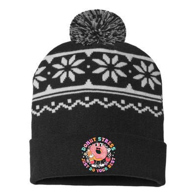 Donus Stress Just Do Your Best State Testing USA-Made Snowflake Beanie