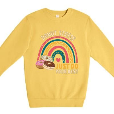 Donut Stress Just Do Your Best Rock The Test Day Teacher Premium Crewneck Sweatshirt