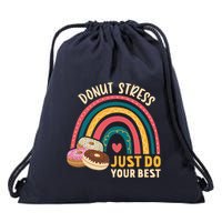Donut Stress Just Do Your Best Rock The Test Day Teacher Drawstring Bag