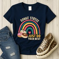 Donut Stress Just Do Your Best Rock The Test Day Teacher Womens T-Shirt