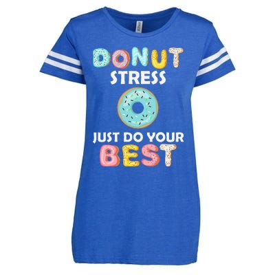 Donut Stress Just Do Your Best Test Day Teacher Gifts Enza Ladies Jersey Football T-Shirt