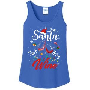 Dear Santa Just Bring Wine To Celebrate Cute Christmas Gift Ladies Essential Tank