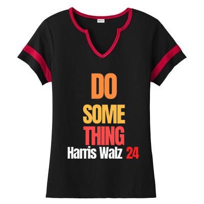 Do Something Kamala Harris Tim Walz Election 24 President Ladies Halftime Notch Neck Tee