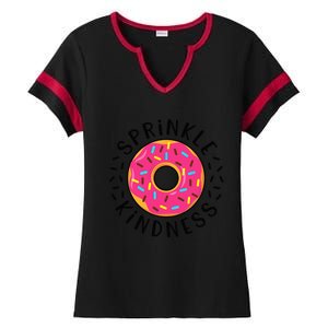 Donut Sprinkle Kindness Funny  Doughnut Lover Ladies Halftime Notch Neck Tee