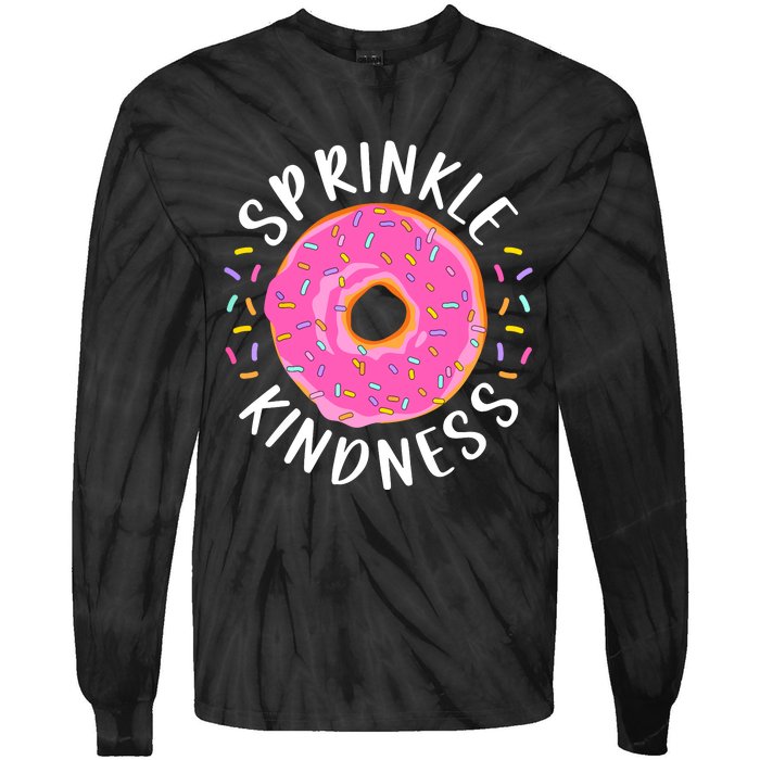 Donut Sprinkle Kindness Funny Girl Women Doughnut Lover Tie-Dye Long Sleeve Shirt