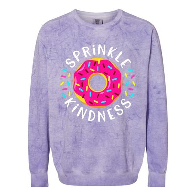 Donut Sprinkle Kindness Funny Girl Women Doughnut Lover Colorblast Crewneck Sweatshirt