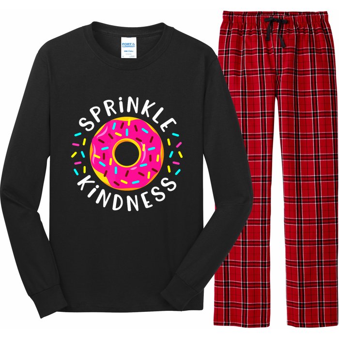 Donut Sprinkle Kindness Funny Girl Women Doughnut Lover Long Sleeve Pajama Set