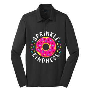 Donut Sprinkle Kindness Funny Girl Women Doughnut Lover Silk Touch Performance Long Sleeve Polo