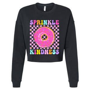 Donut Sprinkle Kindness Funny Girl Women Doughnut Lover Cropped Pullover Crew