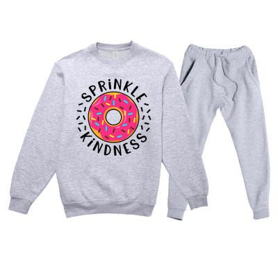 Donut Sprinkle Kindness Girl Women Doughnut Lover Premium Crewneck Sweatsuit Set