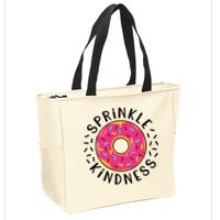 Donut Sprinkle Kindness Girl Women Doughnut Lover Zip Tote Bag