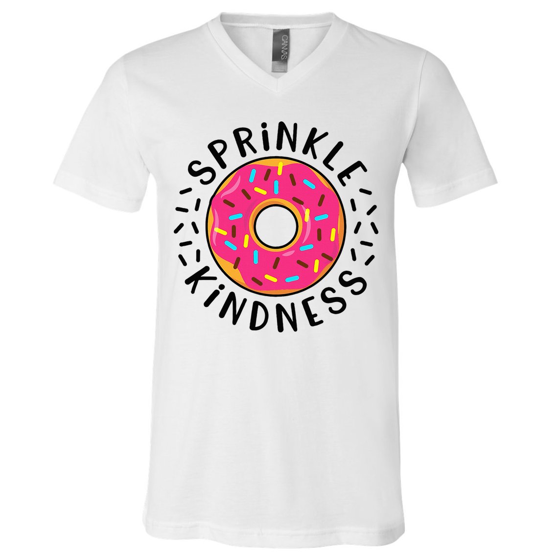 Donut Sprinkle Kindness Girl Women Doughnut Lover V-Neck T-Shirt