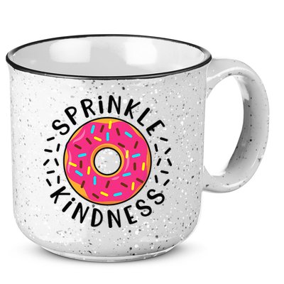 Donut Sprinkle Kindness Girl Women Doughnut Lover 15oz Campfire Ceramic Mug