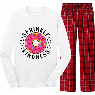 Donut Sprinkle Kindness Girl Women Doughnut Lover Long Sleeve Pajama Set