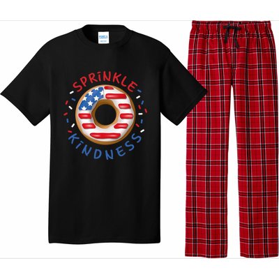 Donut Sprinkle Kindness Funny Doughnut Lover American Flag Funny Gift Pajama Set